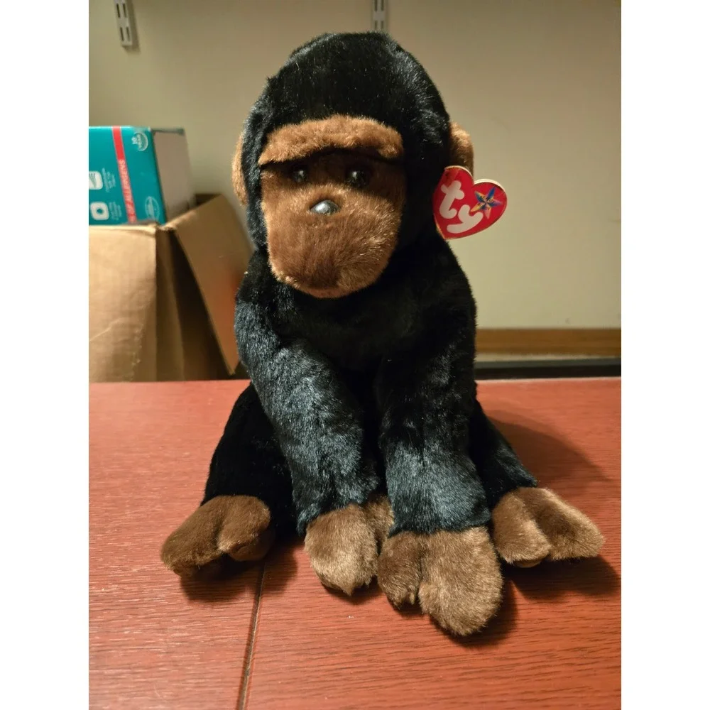 Ty Beanie Buddy Bongo the Monkey Black Brown Plush‎ Stuffed Animal Toy 1998
